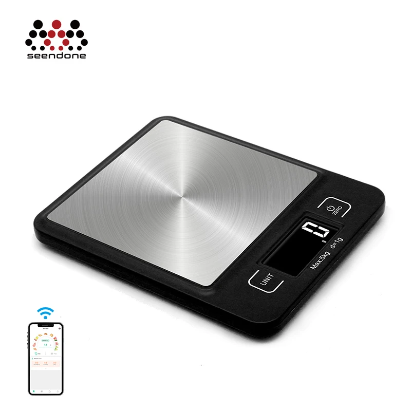 
5Kgs Digital Small Bluetooth Food Portable Nutritional Electronic Rechargeable Kitchen Weighing Scale 