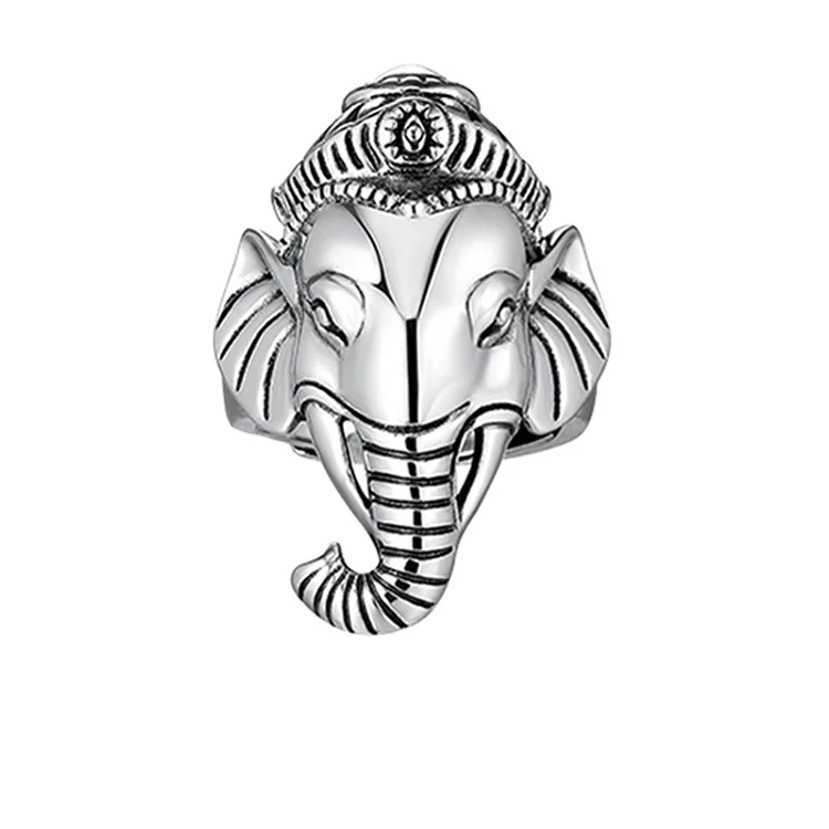

S925 Silver Elephant Open Elephant Trunk God Ring Men And Women Personality Fashion Sterling Silver Ring Jewelry Birthday Gift