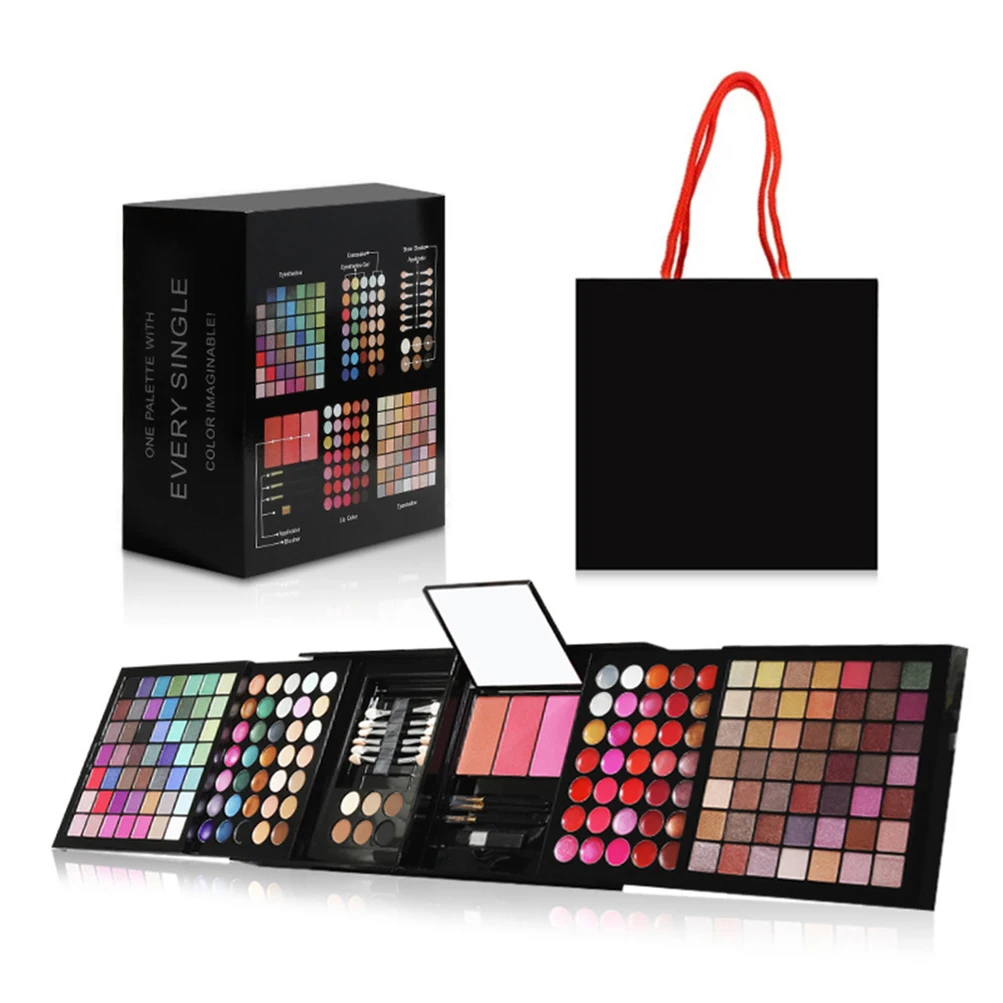 

Makeup gift box 177 color private label custom eye shadow blush lip gloss repair brush multi-function palette low moq