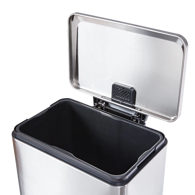 

Stainless Steel pedal step rectangular large size Waste Garbage Trash Bins 50 liters with cover lid leg pedal manufacturer, Sliver, rose gold, gold,could be customized