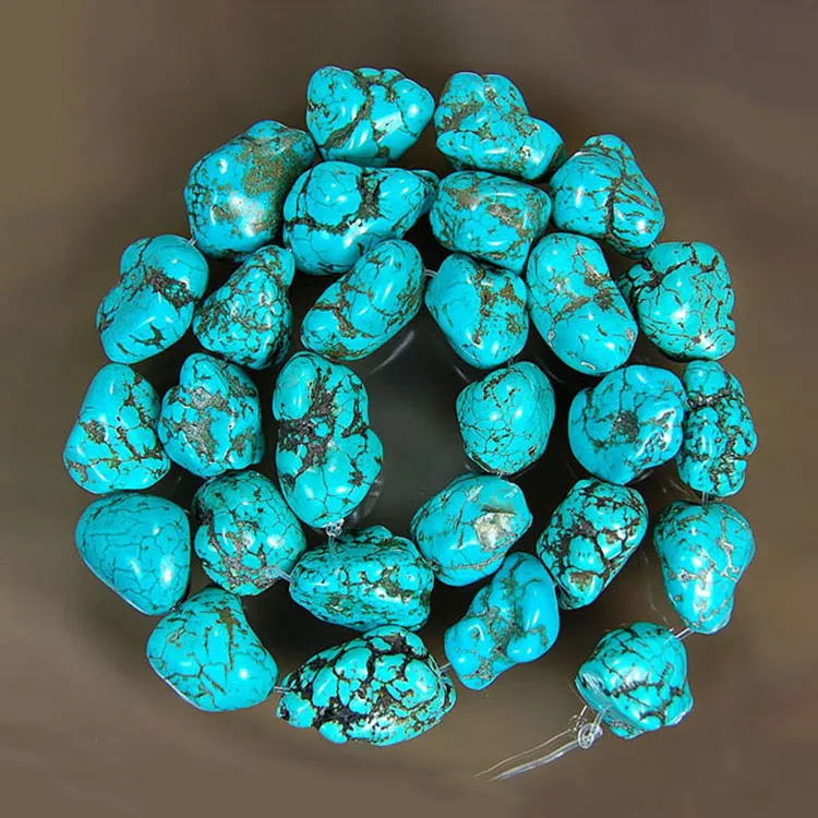 

TB0080 Howlite Turquoise Nugget Beads,Magnesite Nugget Beads