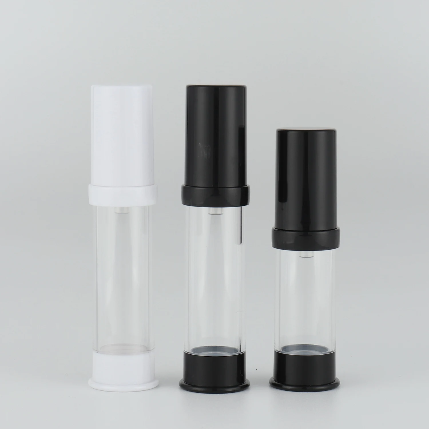 

5ml 10ml In Stock Airless Black Lotion Pump Bottle Transparent Tube Packaging Bottle Skin Care Packaging