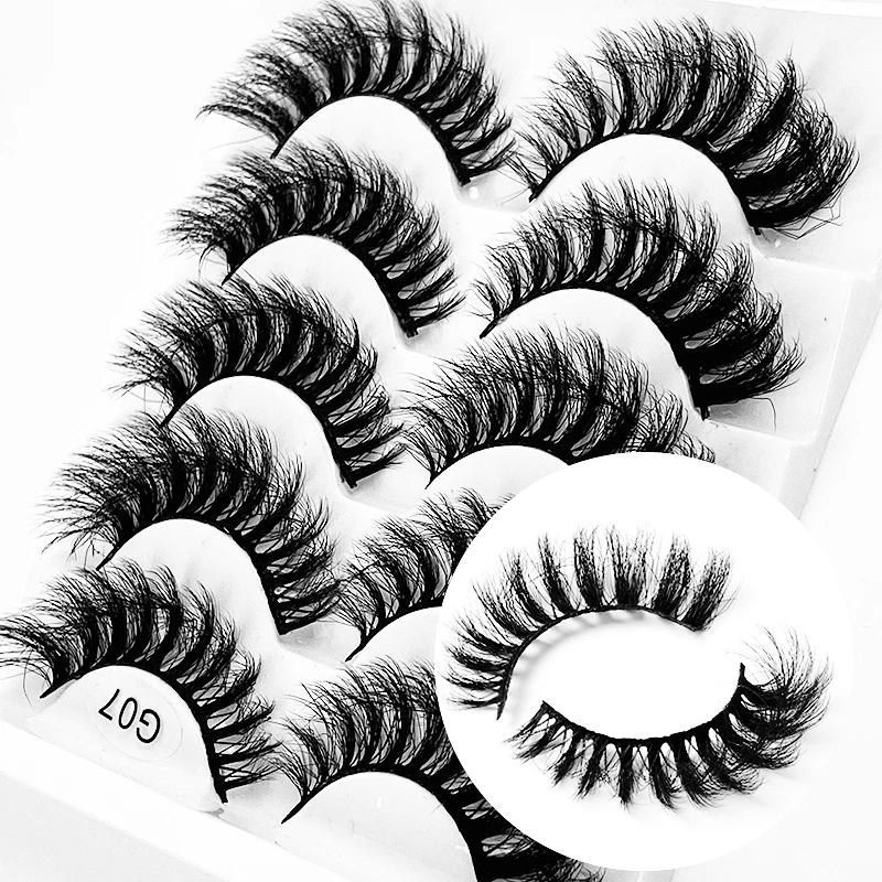 

2022 Private Label 5D fluffy mink false Cotton Band Eyelashes 3d luxury Fuax Mink Lashes