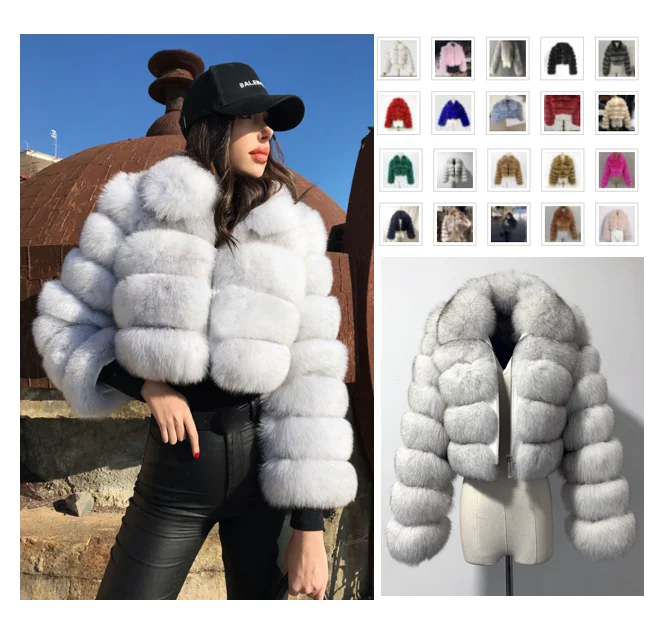 

Wholesale Fashion Outwear Ladies New Arrival Winter Fake Elegant Thick Warm Fox Fur Casual Crop Coat Jacket For Women, Available