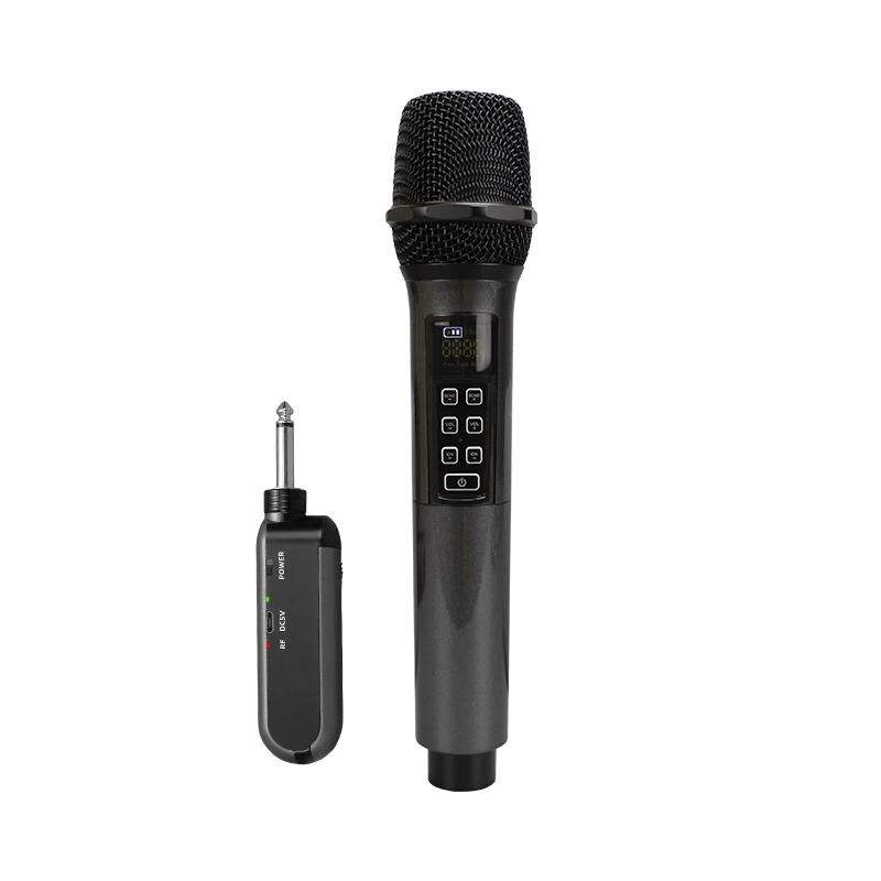 

Long Range 80m Best Smart Microphone Wireless handheld microphone UHF for home karaoke with echo function, Gray