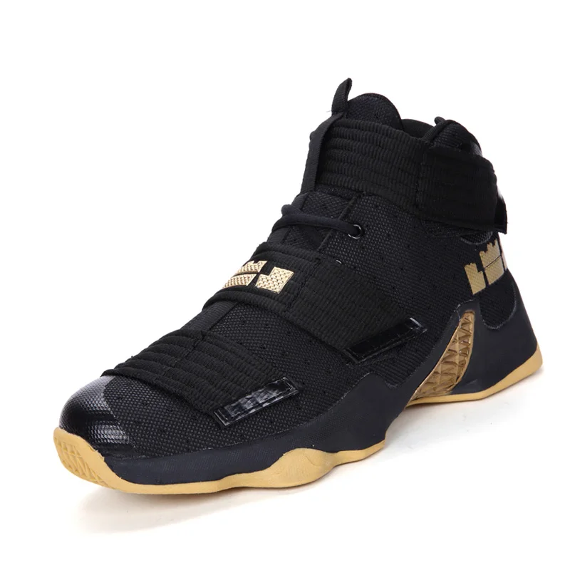 

New Fashion Professional High Top Black-Gold Men Basketball Shoes, As you request