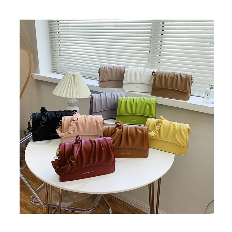 

Ruched Ladies Designer Ins Personality Flap Handbags Pleated Women Fall Winter Shoulder Messenger Bags Underarm Purses Handbags