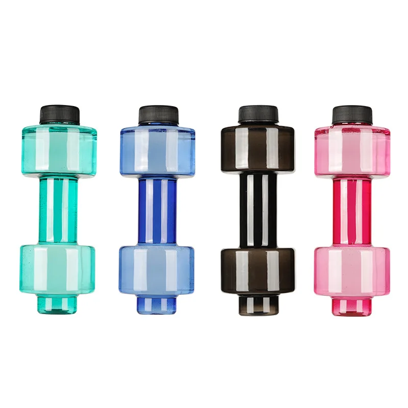 

Custom Logo GYM Bottle Sport Water Bottle Dumbbell Shaped Plastic Sports Cup 550ml