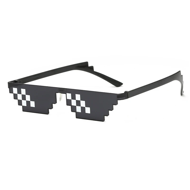 

Dropshipping Fashion Black Sunglasses Men Thug Life rimless Glasses Women Pixel retro classic Sun glasses wholesale