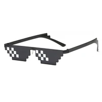 

Dropshipping Fashion Black Mosaic Sunglasses Men Thug Life Glasses Women Popular Around the World Mosaic Pixel Sunglasses