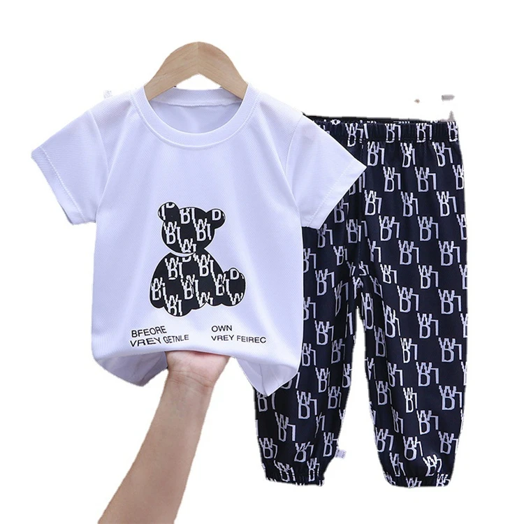 

2021 Summer New Clothing Sets Boy Cotton Casual Children's Wear Baby Boys T-shirt Trousers 2 Pieces Clothes Sets
