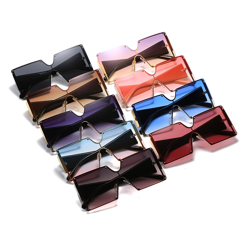 

Wholesale Cool Fashion Trendy Women Big Oversized Square Frames Shades Sunglasses Sun Glasses 2021