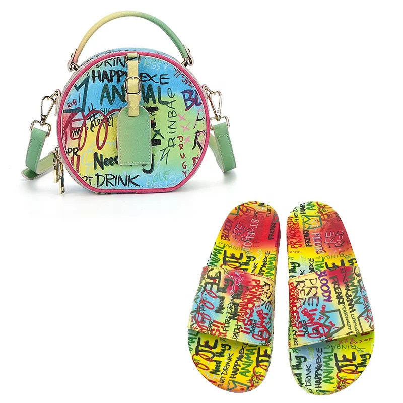 

Designer Luxury female brands round handbags and shoe set womens purses and sandal shoe set, ladies handbags sets for women, 4 color options