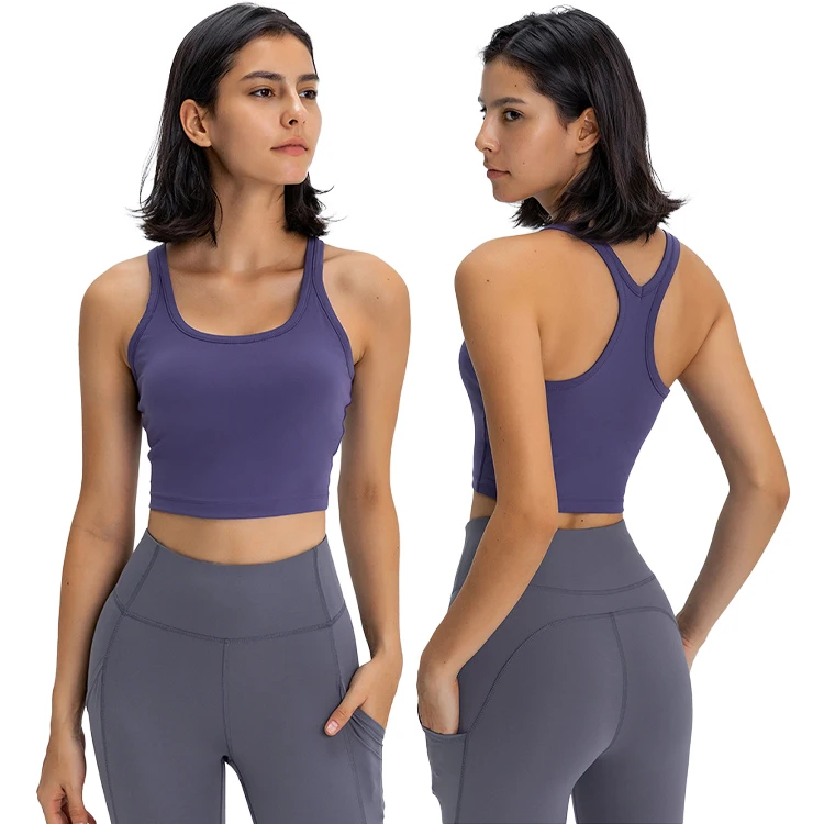 

AOLA OEM Customized LOGO Adult Black Yoga Bra Padded Ladies Seamless Women Sports Bra top fitness, Picture shows