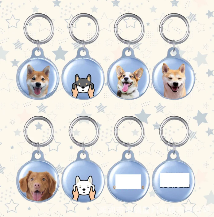 

Clear for AirTag Case Cover Anti Lost Animal Dog Puppy Husky Corgi Cartoon Key chain GPS Tracker Finder Holder