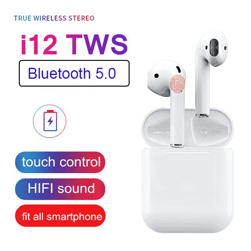 

2021 Upgraded Auto Up i12 tws blue tooths wireless auricul Earphones Headphones Earbuds For iOS Android