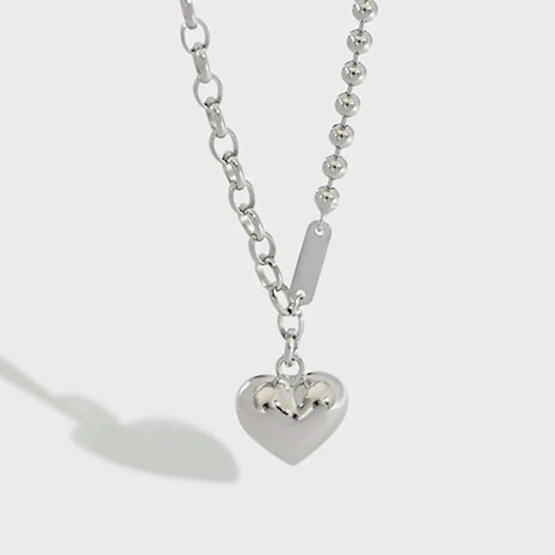 

Romantic love heart pendant chain necklace sterling silver 925 18K gold plated vermeil jewelry for ladies women accessories