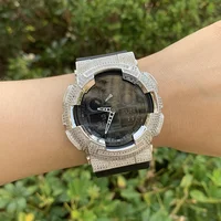 

iced out cz mens sport watch replacement cz custom G watch shock diamond watch bezel