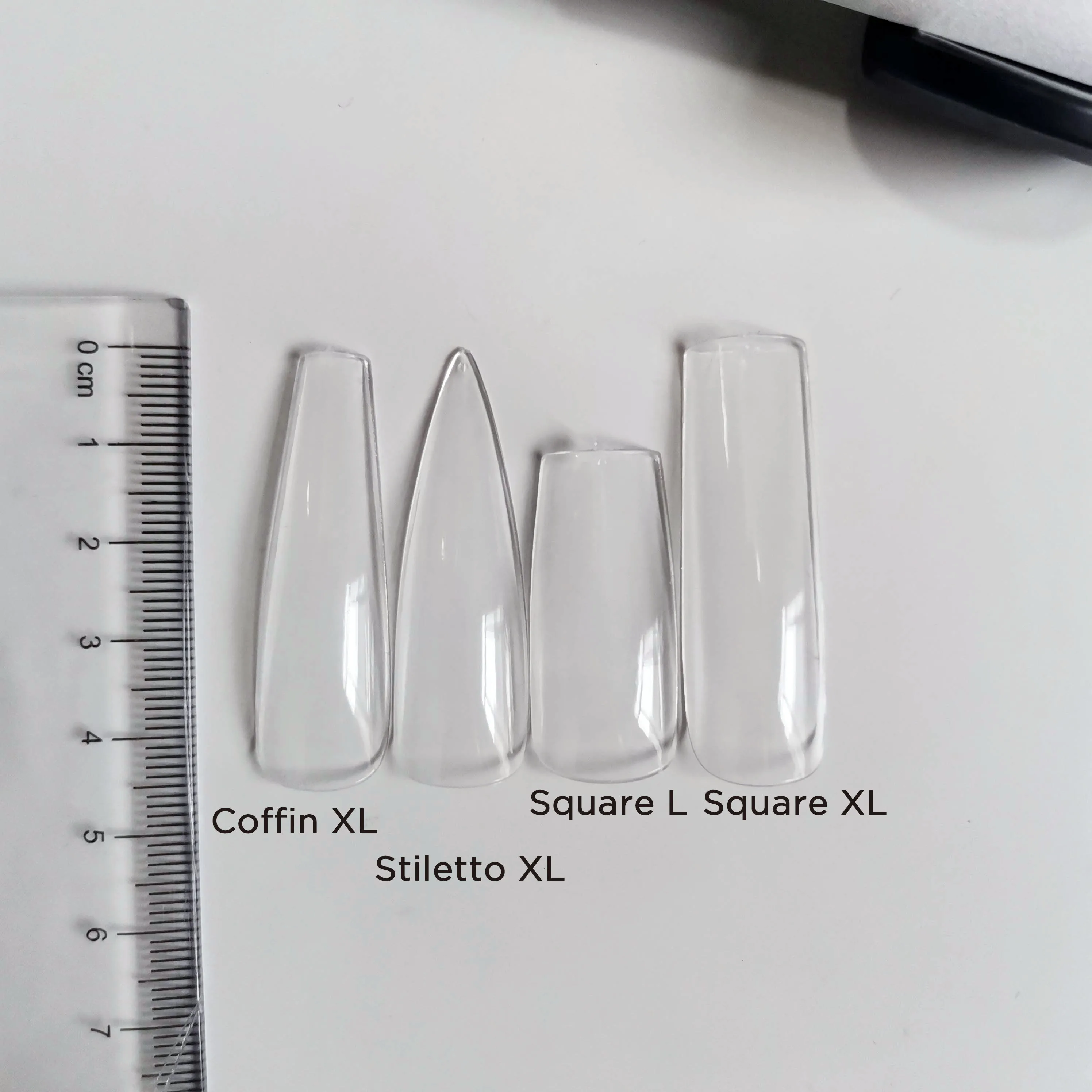 

Strong and Comfortable Press on Square Coffin Stiletto Almond In Stock Customized Logo Clear Acrylic Artificial Fingernails