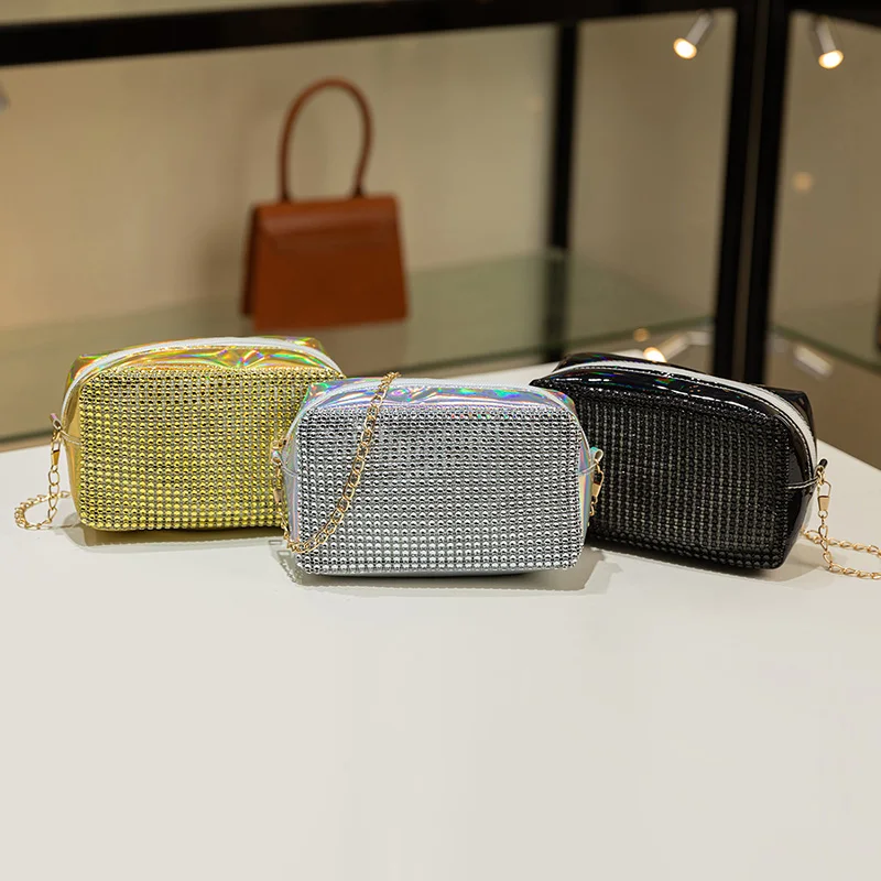 

2021 new women's bag laser fashion ladies chain bags sling bags for women