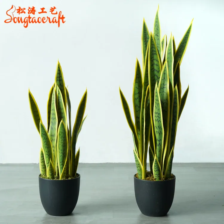 

Fake Snake Plant Artificial Outdoor Sansevieria Bonsai Potted Plants For Garden Home Yard Decoration