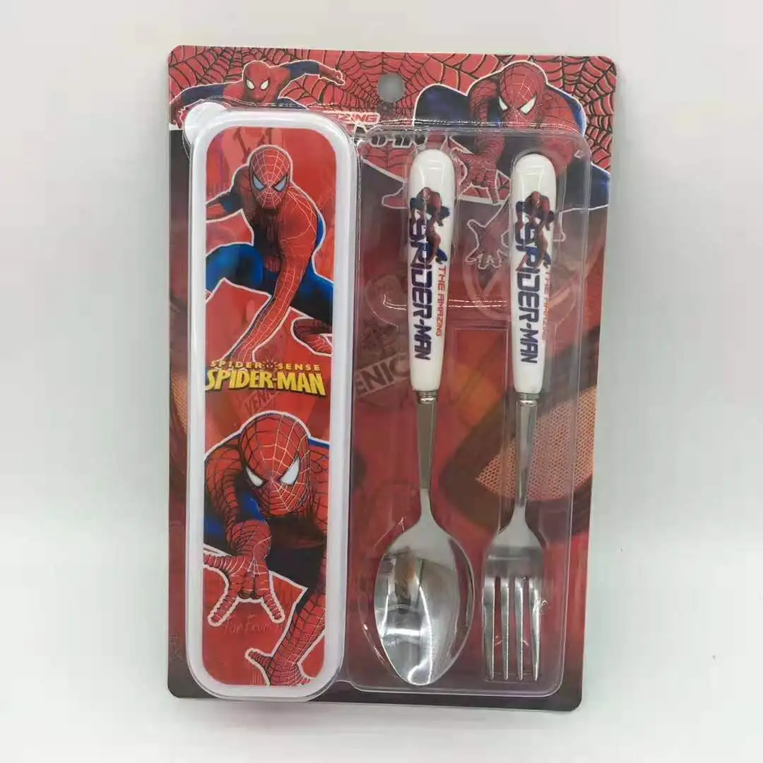 

3pcs/set CartoonTravel Cutlery Portable Cutlery Box Fork Spoon Student Dinnerware Sets Kitchen Tableware