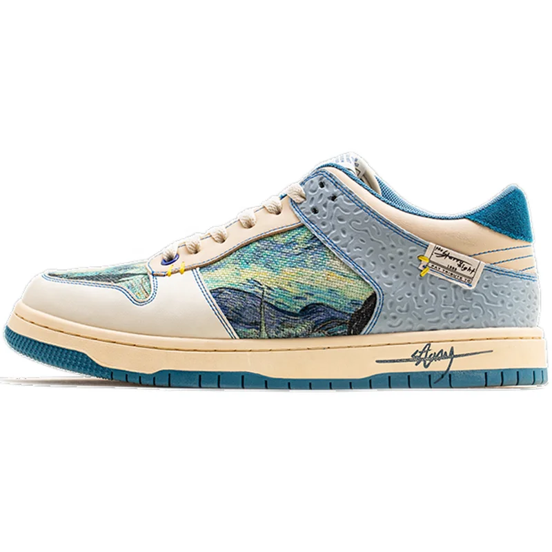 

Dropshipping Custom Logo Van Gogh Starry Night Fashion Sneakers Unisex Flat High Quality Casual Shoes Men