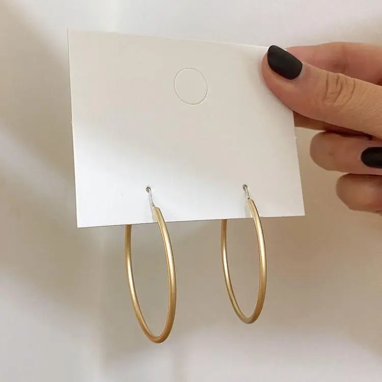 

Smooth And Shiny Surface Classic Minimalist Hypoallergenic S925 Sterling Silve Post Big Round Thin Gold Hoop Earrings