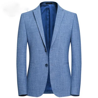 

Light Blue Slim Fit Suits for Men Korean Style New Design Men's Casual Blazer