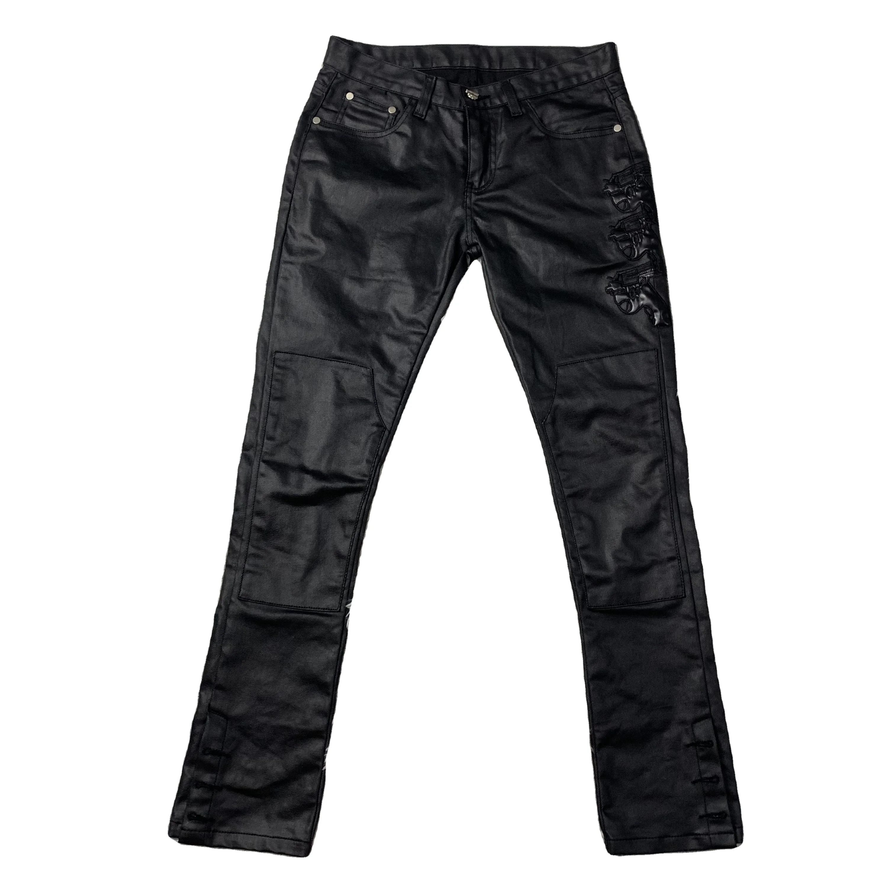 DENIMGUYS Hip Hop Style Men's Streetwear Skinny Straight Waxing-coated Jeans