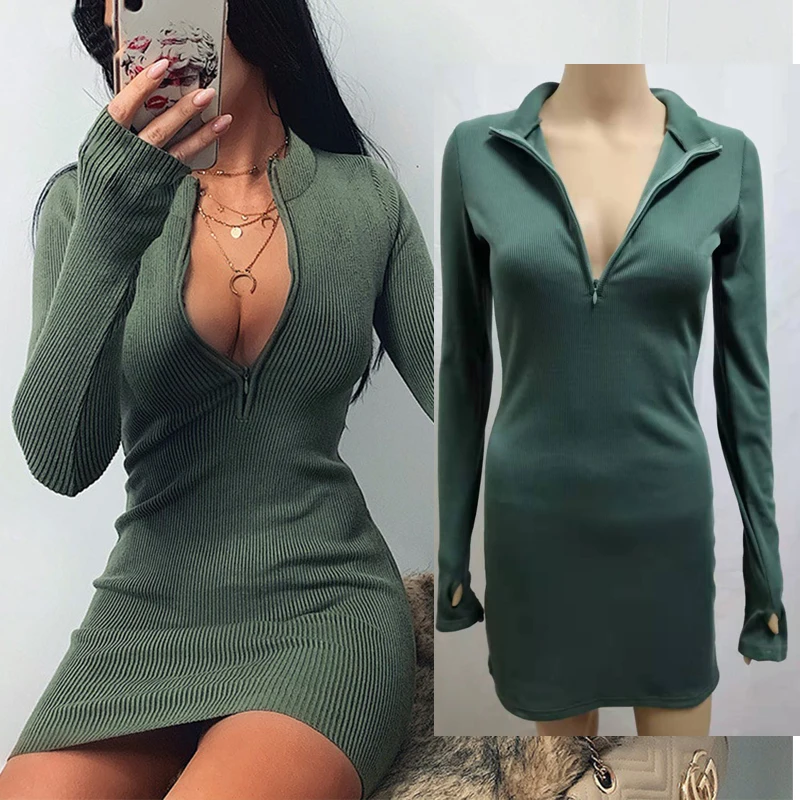 

2021 new long-sleeved dress, wholesale women's clothing,S-5XL large size Sexy dress, 10 color
