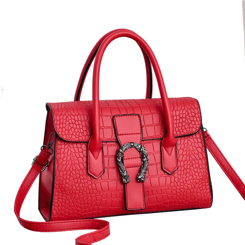 

Wholesale Retro Tote Bag Crocodile Pattern Bags Women Handbags Luxury Ladies Leather Messenger Bag, Red/gray/black/pink/khaki/yellow /coffee