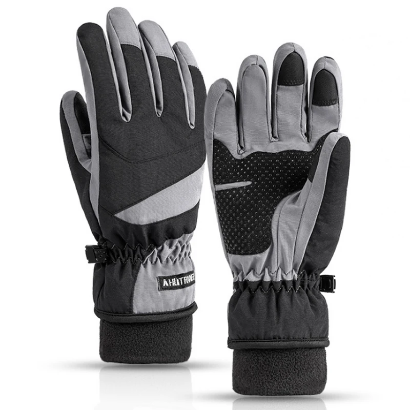 

Best Sale Adult Cold Weather Winter Snow Full Finger Ski Gloves, Black,