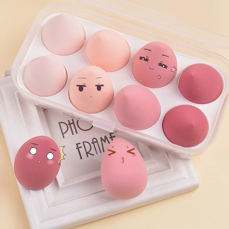 

Beauty Professional Make up Sponge With packaging Private Label Multiple colors 8 pcs per box, Customized