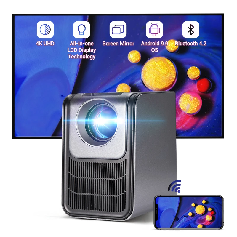 

Factory Price Smart Android WIFI Home Theater Full HD 1080P TV All In One LCD LED Projector With 4K Video Display Projectors