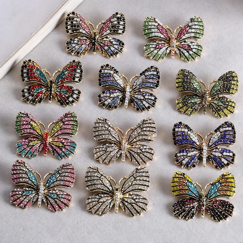 

Wholesale Multicolor Rhinestone Insect Butterfly Brooches in Bulk Colorful Crystal Butterfly Brooch Pin, Picture
