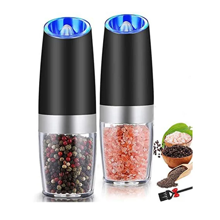 

Automatic Pepper and Salt Mill gravity rechargeable salt and pepper grinder set electric, Costomized