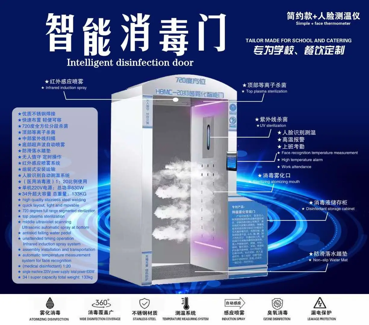 Disinfection fogging booth