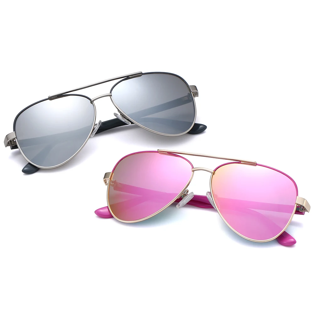 

Ready stock metal polarized pink mirror oversized sunglasses