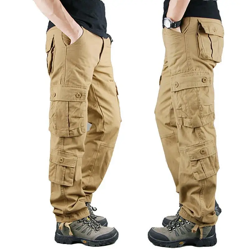 

Military Cargo Pants Khaki Casual Cotton Big Size Army Overol Hombre Tactical Trouser For Men, 5-colors