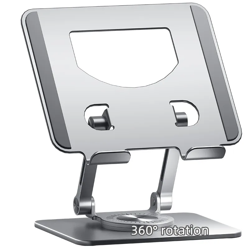 

Ergonomic rotation portable foldable adjustable 360 rotating aluminum desktop holder tablet pc stand