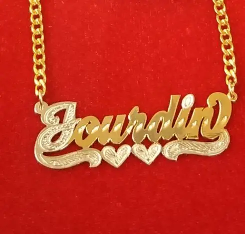 

Customized Nameplate Charm Necklace Jewelry Handmade Custom Copper Personalized Name Pendant Necklace For Women Men, Picture