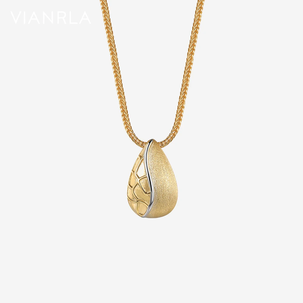 

VIANRLA 18K Necklace 925 Sterling Silver Melon Seeds Pendant Rope Chain Dainty Support Customization