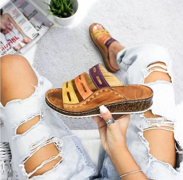 

Womens sandals fashionable shoes latest Brown pu high heels mules sandals for womens and ladies peep toe, Customized color