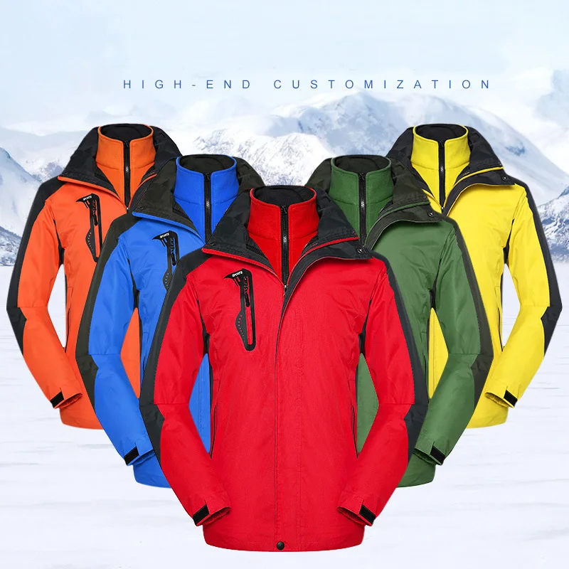 

custom Wholesale Team Trek woman man outdoor clothes sportswear waterproof windproof 3 in 1 warm up ski clothing snow men jacket, Customized color