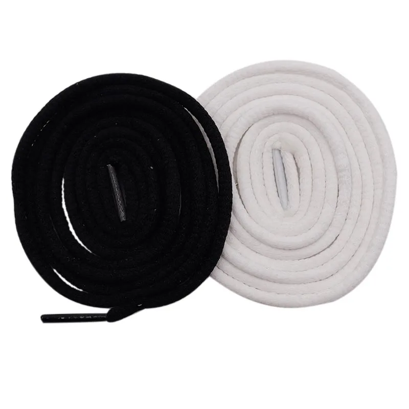 

Weiou Polyester Thick Rope Bootlace Pure Color White and Black High Strength Resistant Sport Shoelaces for outdoor shoe