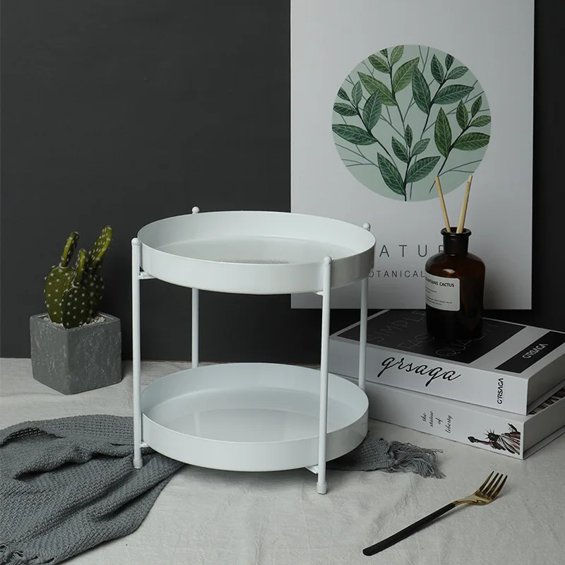 

JX-European-style ironwork double wash stand storage rack kitchen condiment storage rack cosmetics storage rack, White