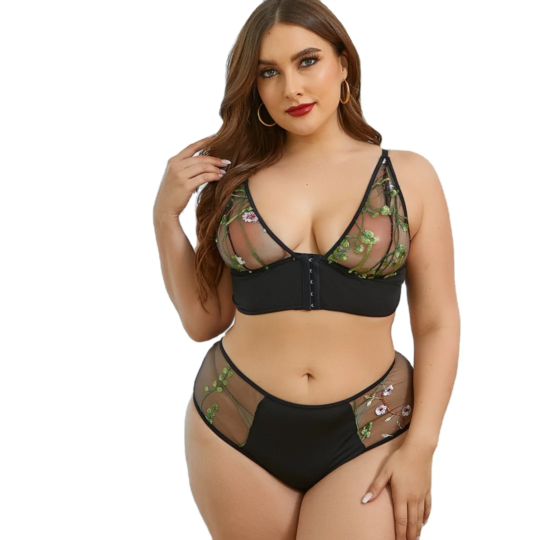

womens plus size lingerie set female sexy underwear see-through plus size garter Woman Mature Plus Size Sexy Lingerie