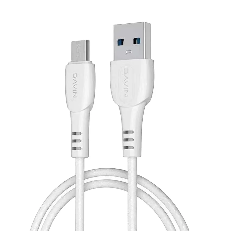 

BAVIN Hot sale Wholesale Custom 5v 2.4 A Micro Usb Type C Fast Charging Data Cable For Mobile Phone Iphone 13 CB221, White