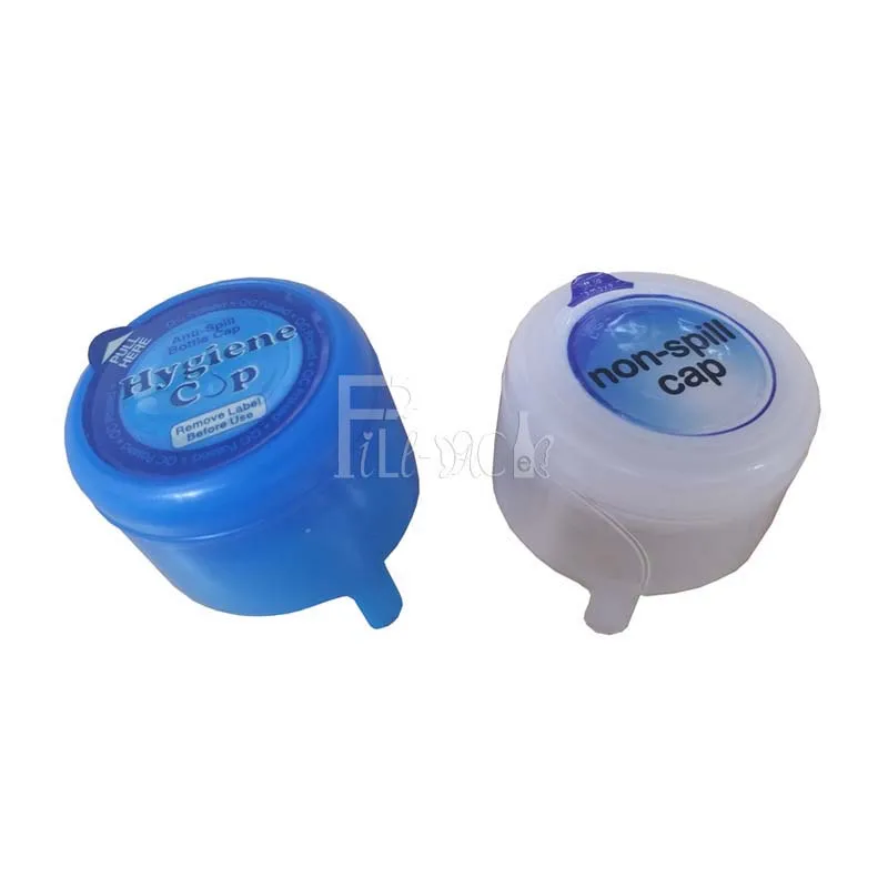 

One piece pure water bucket PE material gallon bottle cap with customized labels